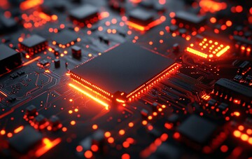 黑红电路板电路方形元素