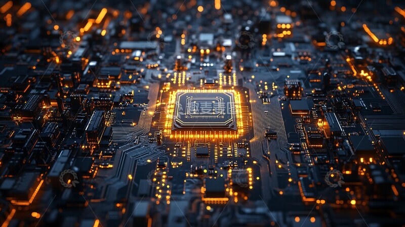 高清大图下载【趣麦麦图】芯片城市俯瞰图