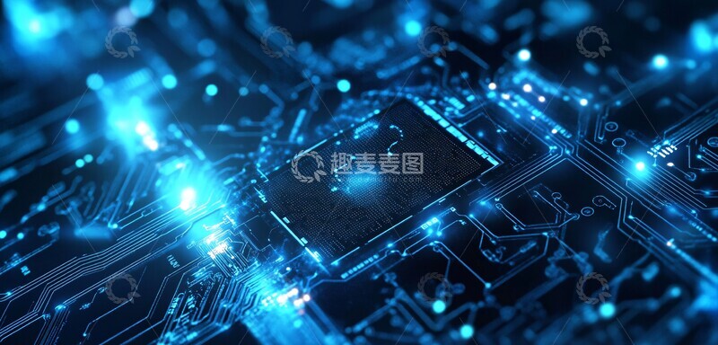 高清大图下载【趣麦麦图】数字芯片网络背景