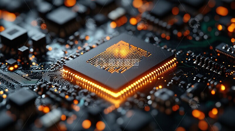 高清大图下载【趣麦麦图】微芯片电路板特写1