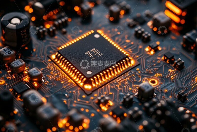 高清大图下载【趣麦麦图】半导体芯片电路板1