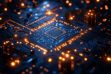 数字电路板蓝光背景1