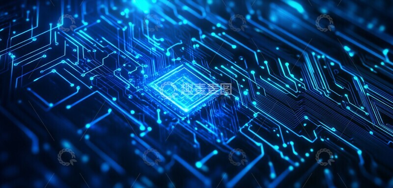 高清大图下载【趣麦麦图】数字芯片网络背景2