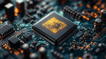 微芯片电路板特写