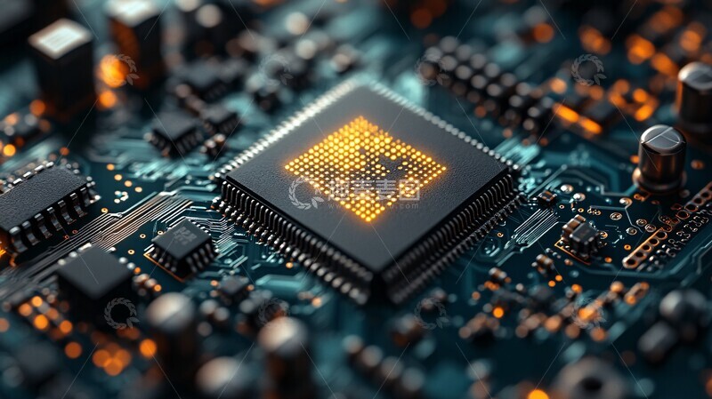 高清大图下载【趣麦麦图】微芯片电路板特写