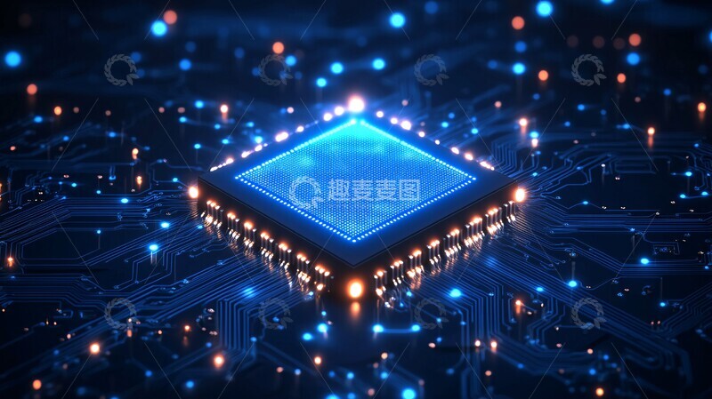 高清大图下载【趣麦麦图】芯片电路灯光1