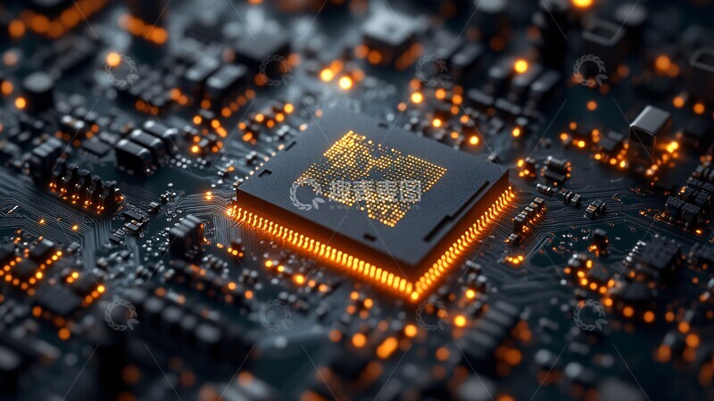 高清大图下载【趣麦麦图】微芯片电路板特写2