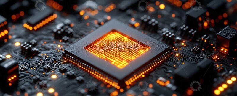 高清大图下载【趣麦麦图】橙色发光芯片2