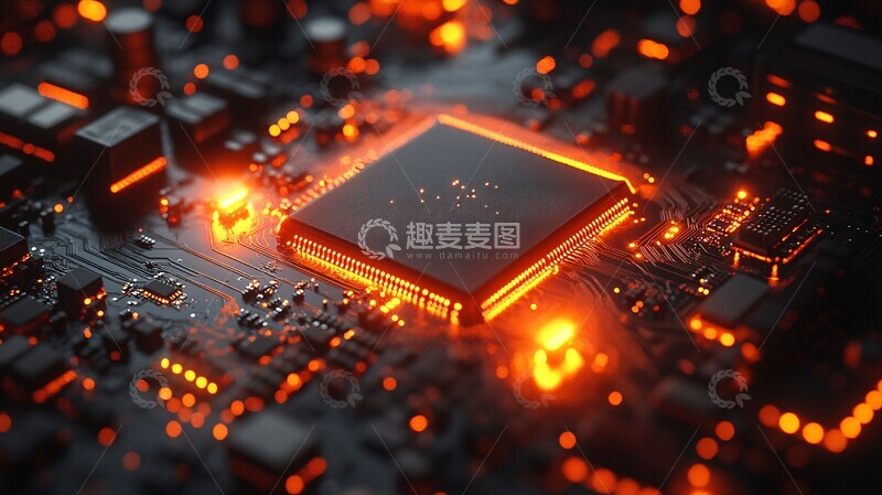 高清大图下载【趣麦麦图】计算机芯片渲染