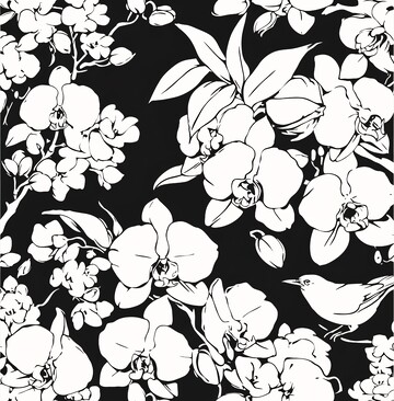 兰花鸟图案兰花鸟类图案1