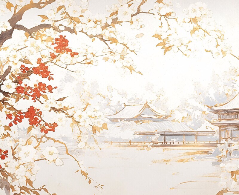 高清大图下载【趣麦麦图】梅花白花壁纸1