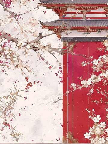 宫殿红梅图梅花宫殿图案1