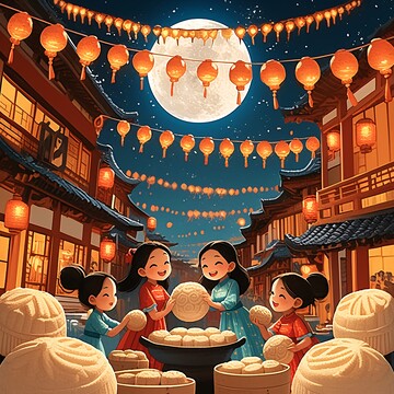 制作月饼庆中秋1