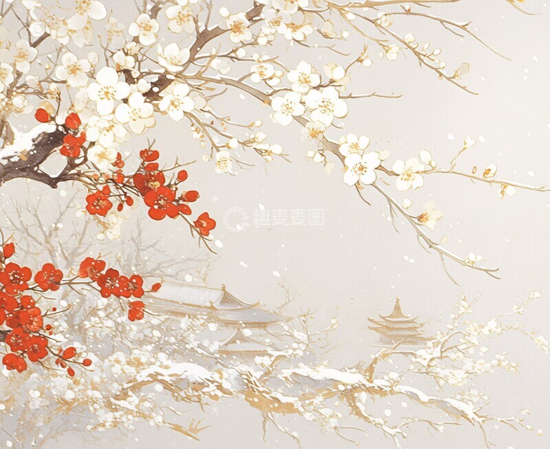 高清大图下载【趣麦麦图】梅花白花壁纸