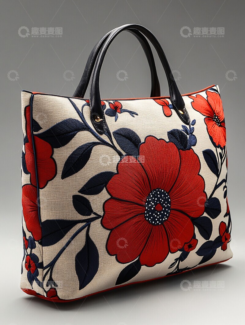 高清大图下载【趣麦麦图】迪奥风格刺绣手提袋