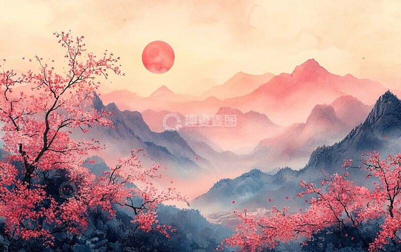 高清大图下载【趣麦麦图】樱花桃花李花杏花图1