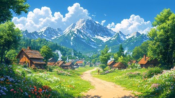 乡村风景乡村风景绘画