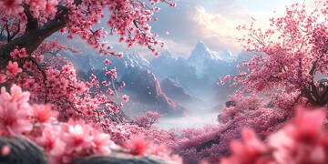 樱花谷远景樱花山谷远景1