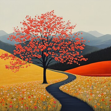 春景线条春景线条色彩1