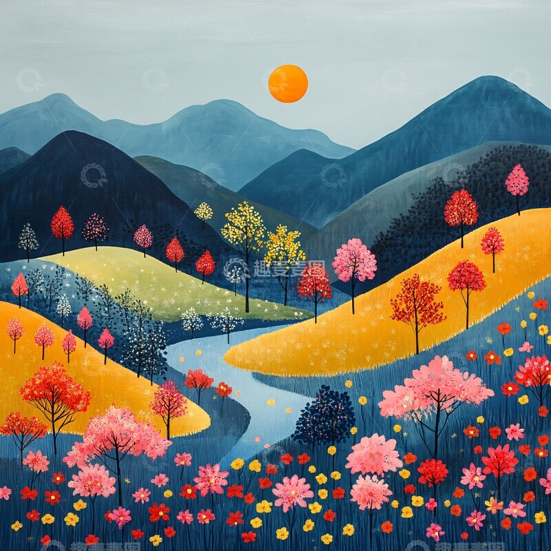 高清大图下载【趣麦麦图】春景线条春景线条色彩