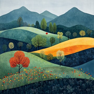 春景线条春景线条色彩2