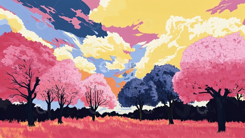 高清大图下载【趣麦麦图】花树图形设计2