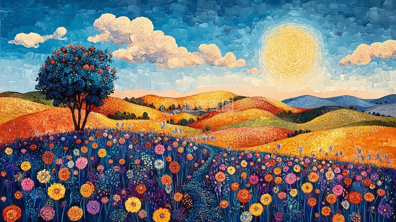 高清大图下载【趣麦麦图】山峦云天山峦云天蓝色1