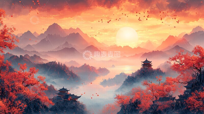 高清大图下载【趣麦麦图】旭日祥星照耀新年1