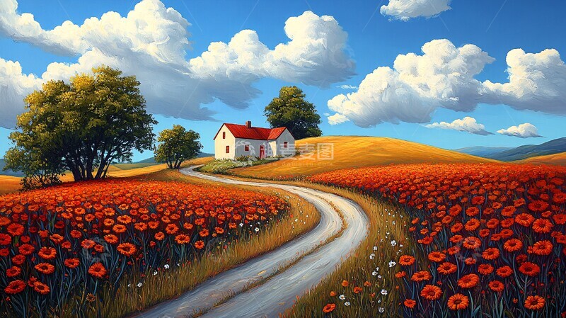 高清大图下载【趣麦麦图】风景乡野绘画
