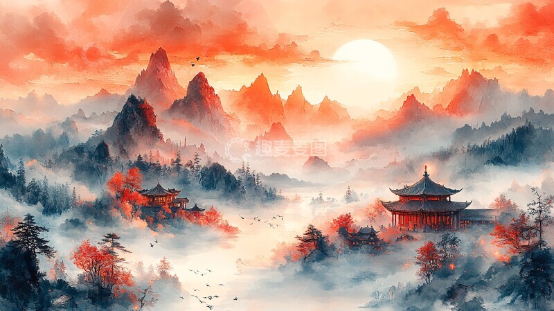 高清大图下载【趣麦麦图】旭日祥星照耀新年