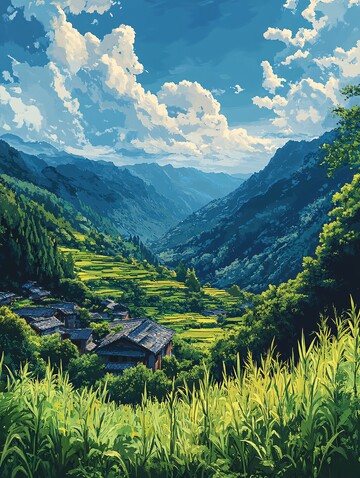 山川水云村庄1