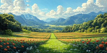 农业土地山川河流