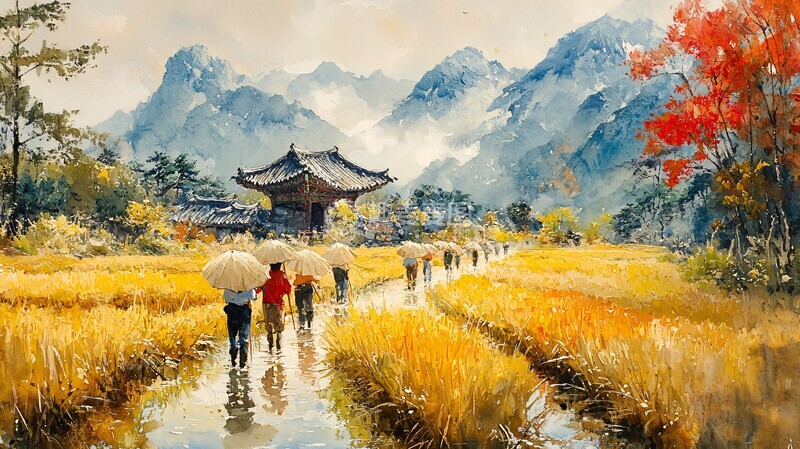 高清大图下载【趣麦麦图】秋收水稻场景2