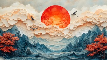 飞雁越花园飞雁花园剪纸