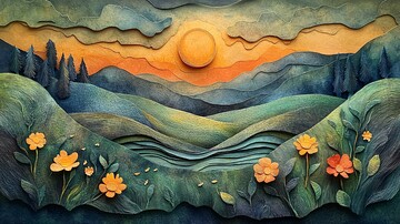 草地与河流草地河流作品