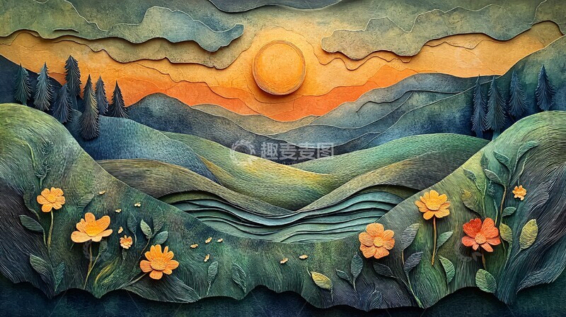 高清大图下载【趣麦麦图】草地与河流草地河流作品