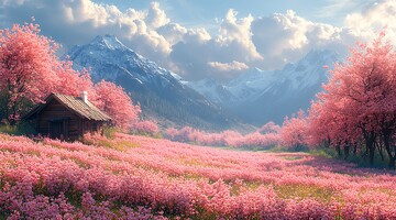 山桃盛开春日景1