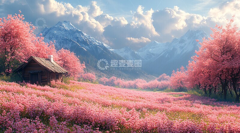 高清大图下载【趣麦麦图】山桃盛开春日景1