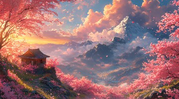 山桃盛开春日景2