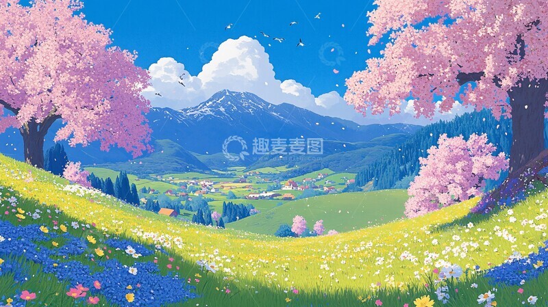 高清大图下载【趣麦麦图】春日田园风光17