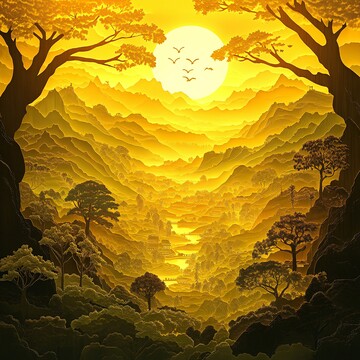 茶园树影茶园树影黄光2