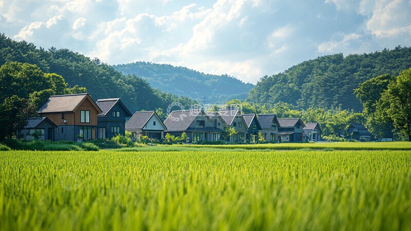 高清大图下载【趣麦麦图】绿色稻田远景2