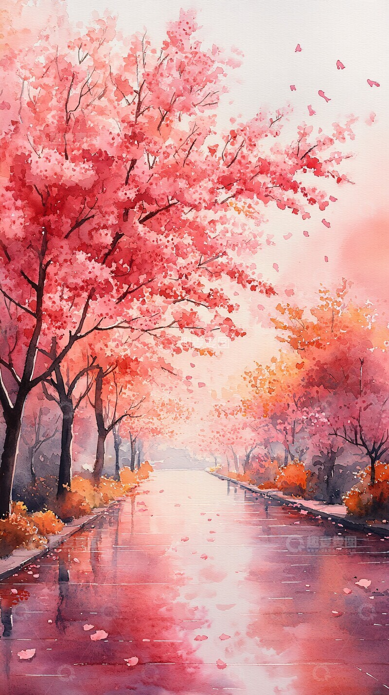 高清大图下载【趣麦麦图】樱花树下的宁静2