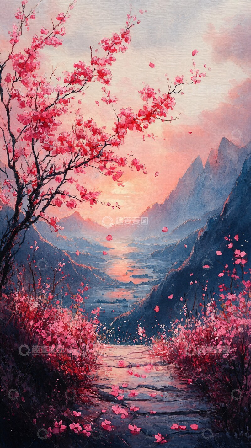 高清大图下载【趣麦麦图】樱花树下的宁静