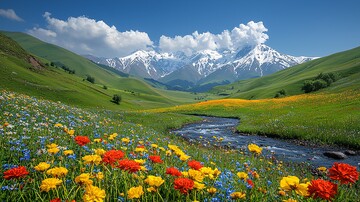 四季山河图四季山河山峰