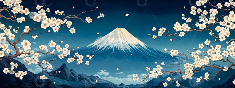 高清大图下载【趣麦麦图】樱花盛开山间2