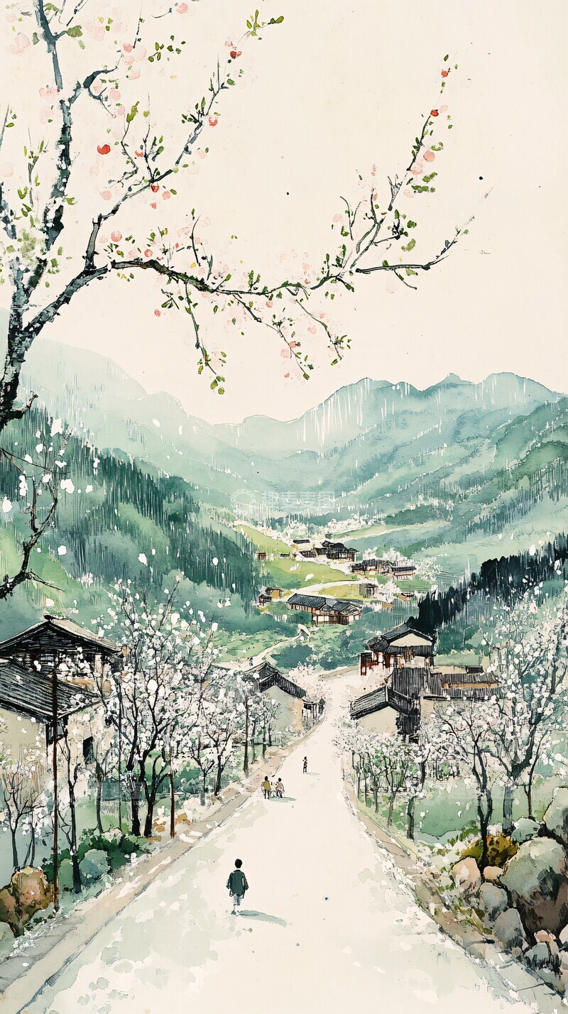 高清大图下载【趣麦麦图】清明时节杏花雨