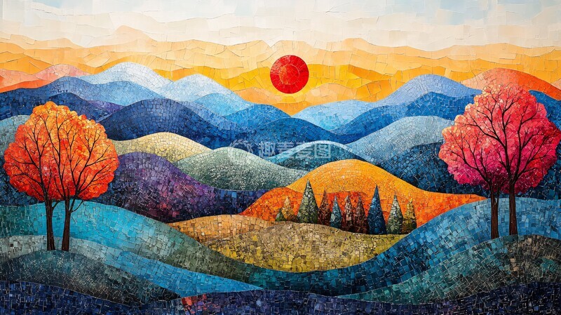 高清大图下载【趣麦麦图】蓝岭山脉拼贴