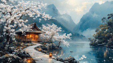 白樱石径木白樱石径樱树