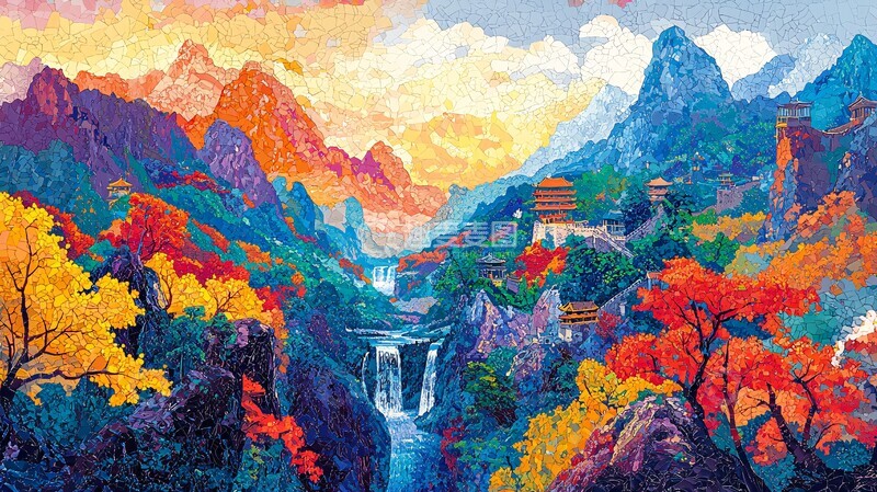 高清大图下载【趣麦麦图】多彩拼接画卷